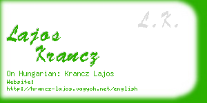 lajos krancz business card